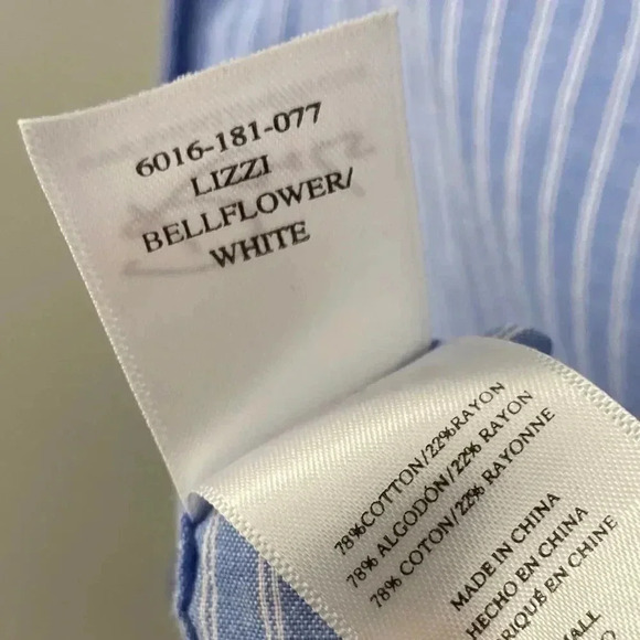 Rails Lizzi Button-down Shirt with Ruffles Bellflower Blue Stripe size Small - Picture 8 of 11